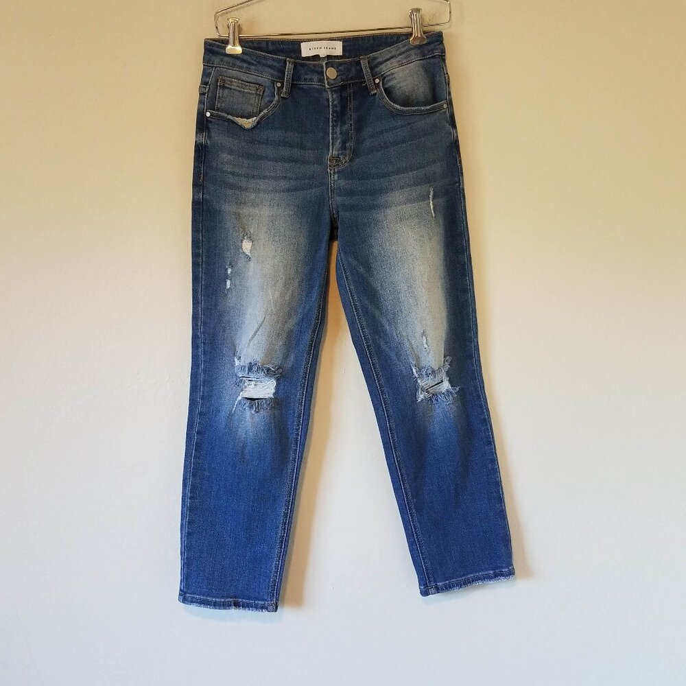 Risen Jeans Mid Rise Distressed Boyfriend Women's 5/27 RDP5357